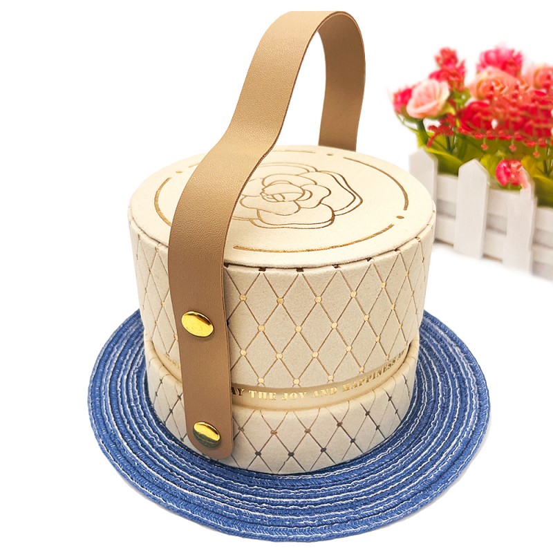 Luxury Recycled Paper Tube Packaging Custom Flat Top & Bottom Gift Box with Handle