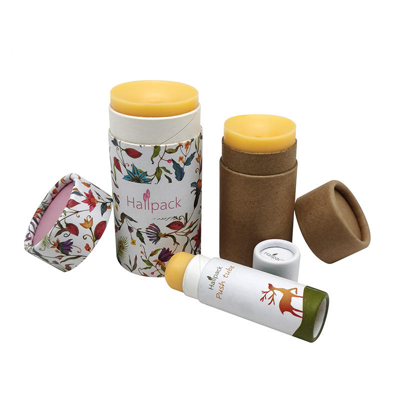 Biodegradable Cardboard Push Up Container Cosmetic Packaging With Printing for Deodorant Stick