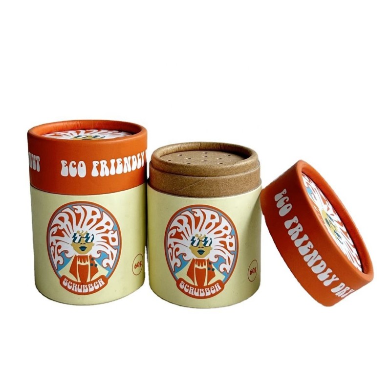 Biodegradable Food Grade Packaging Custom Printed Cardboard Tube Powder Spice Salt Paper Tube with Shaker Lid