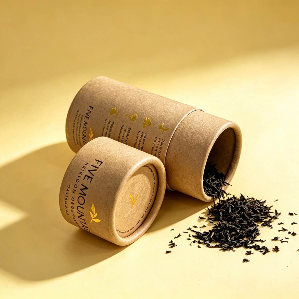 Food Grade Tea Paper Tube Packaging Custom Kraft Cylinder Box for Loose Leaf Tea Bags and Specialty Tea