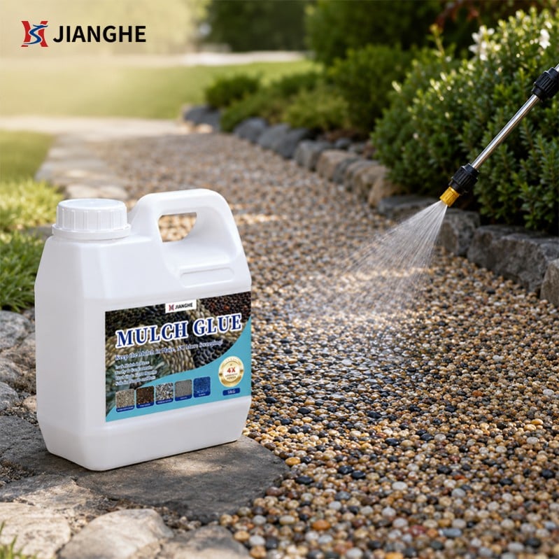 Water-Based Landscape Mulch Glue for Gravel & Mulch Stabilization