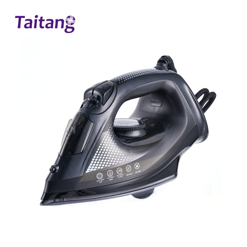 Taitang 1600W black commercial hotel steam iron with auto shut-off function for luxury guest rooms.jpg
