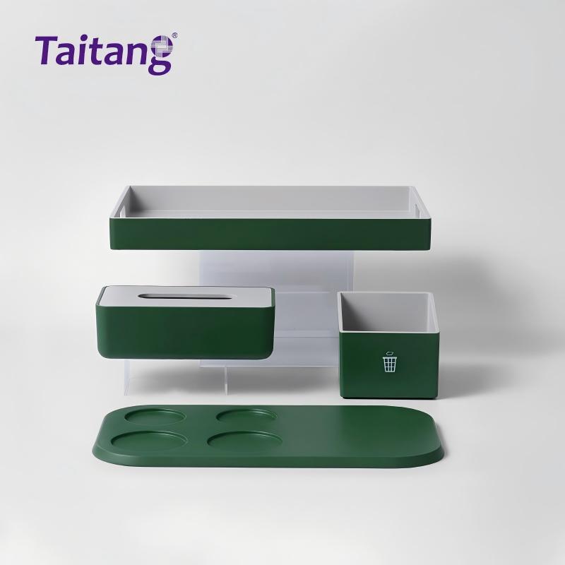 Forest Green BMC Resin Hotel Room Amenities Set Luxury 5 Star Hotel Guest Room Accessories