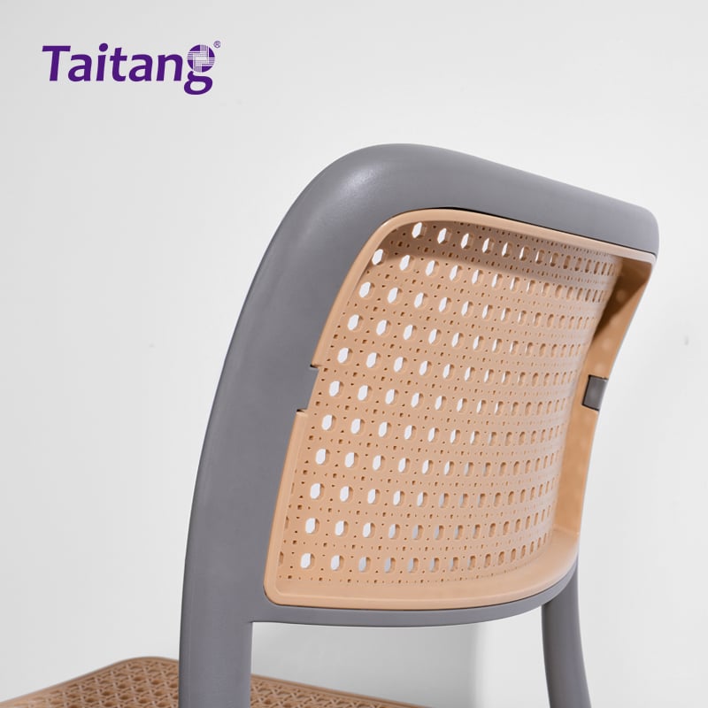 Commercial Outdoor Dining Chair Modern Faux Rattan Plastic Chair for Hotel Patios & Restaurants