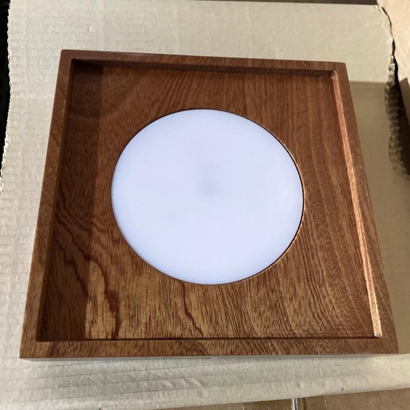 Square natural wood buffet presentation tray integrated with built-in LED illuminated circular base.JPG