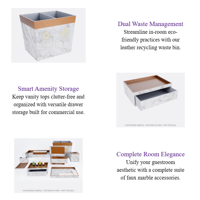 Luxury PU Leather Hotel Room & Bathroom Accessories Set Custom Amenity Trays & Guestroom Organizer Collection.png