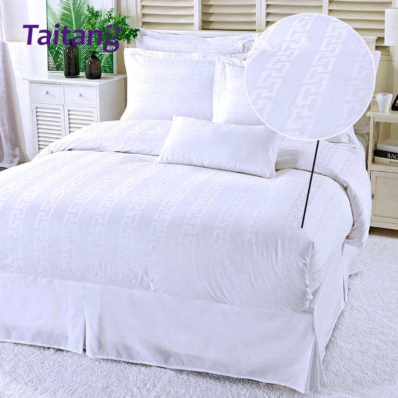 Luxury Hotel Bedding Sets 300T Greek Key Jacquard Hotel Style Bedding for 5-Star Hotels Wholesale