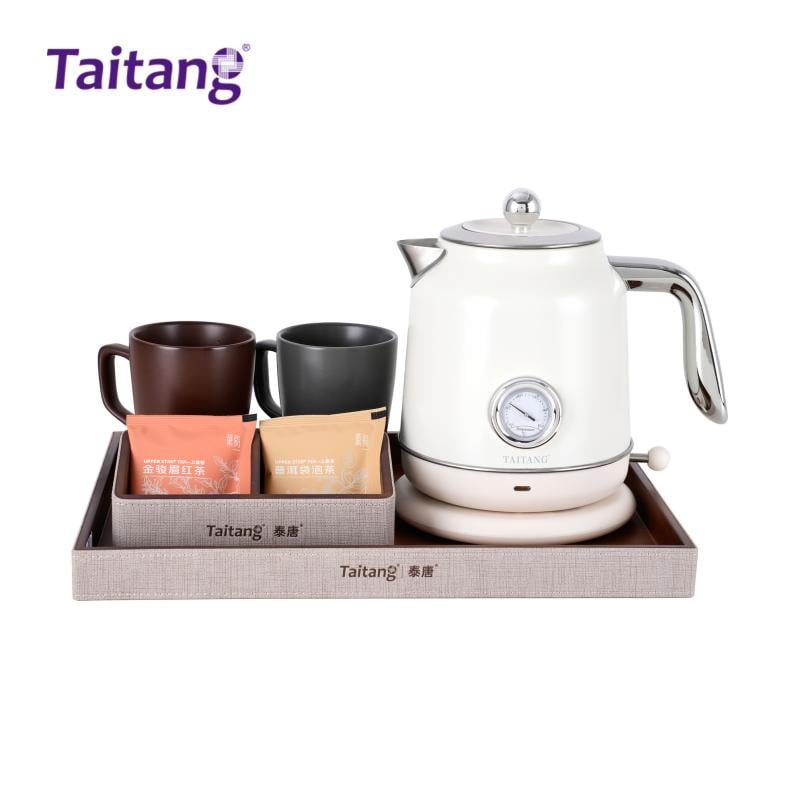 Hotel Room Kettle Set with Tray & Tea Station Amenities Electric Kettle with Tray Set for Hospitality