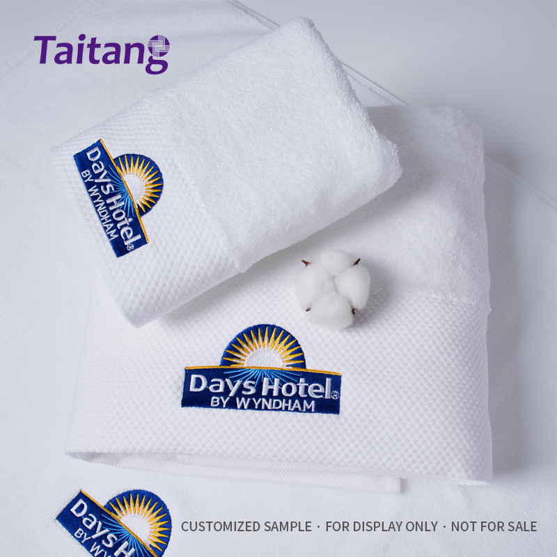 Hotel Towel Collection Luxury Embroidered White Cotton Bath Towels Wholesale