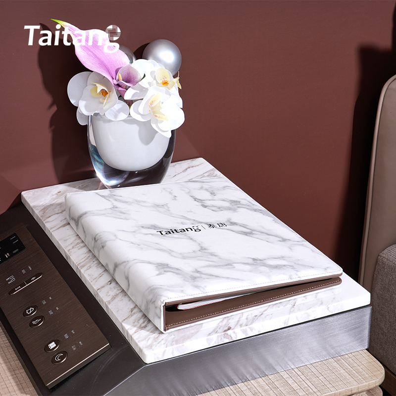 Set di accessori in ecopelle per camera d'albergo e bagno, forniture personalizzate per strutture ricettive e vassoi per amenity, vendita all'ingrosso