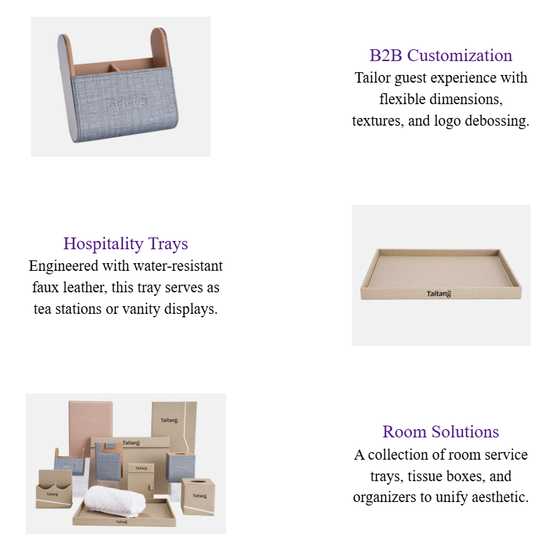 Modern Faux Leather Hotel Room Accessories Set Luxury Amenity Tray & Hospitality Organizer for Stars Hotels.png