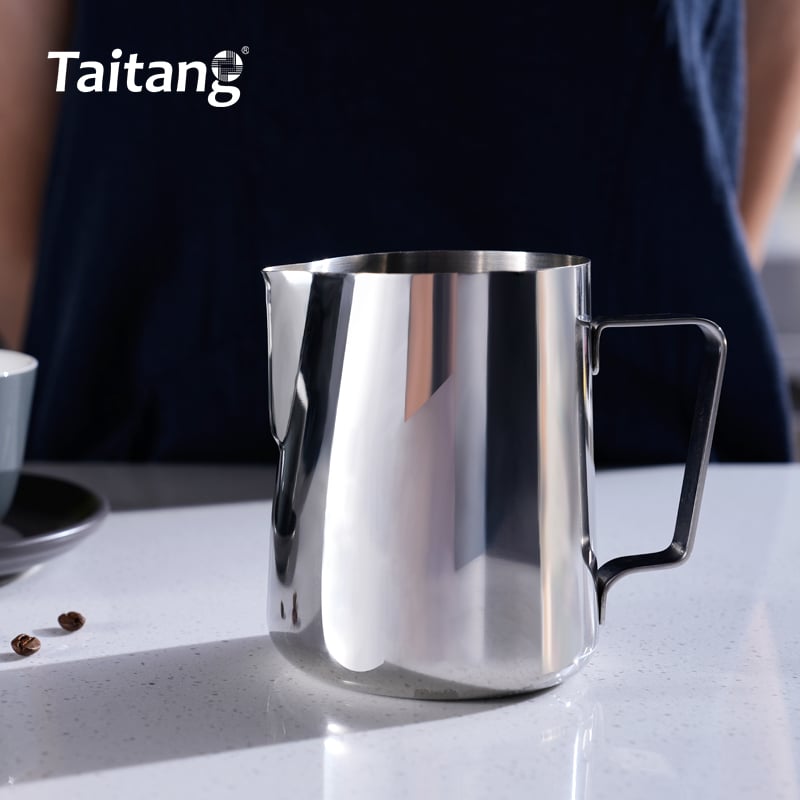 304 Stainless Steel Milk Jug Drip-Free Coffee Pitcher for Hotel & Café