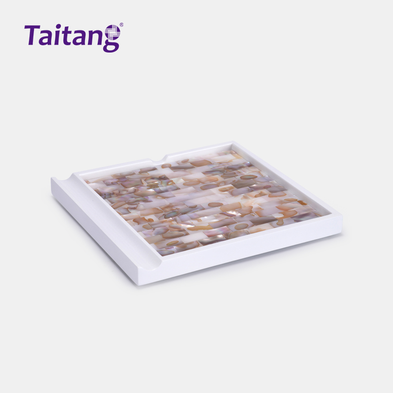 Iridescent Pearl White Resin Hotel Amenity Collection Luxury Guestroom Accessories Set
