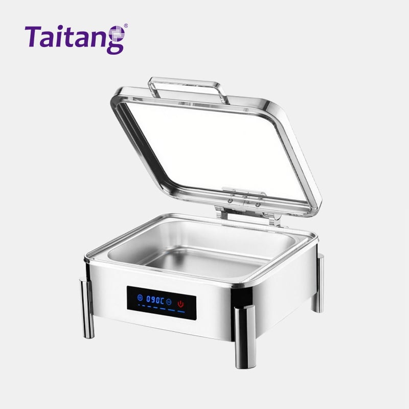 Stainless Steel Chafing Dish Electric Food Warmers Buffet Server with Display for Catering & Hotel Buffet Table Heater