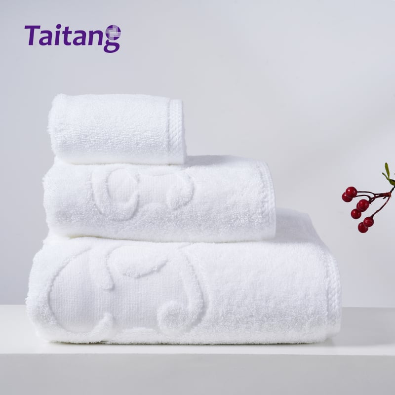 Luxury Jacquard Dobby Hotel Towel Set Wholesale 100% Cotton Hotel Bathroom Towels