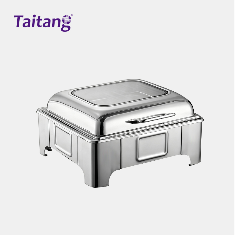 Premium Visual Stainless Steel Chafing Dish & Buffet Warmer Commercial Food Catering Warmers with Glass Lid