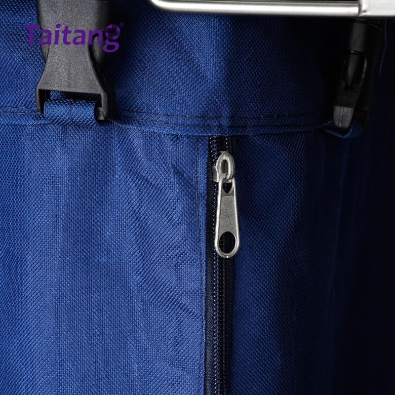 Stainless Steel Hotel Housekeeping Trolley Professional Room Service Cart with Large Capacity Blue Bags