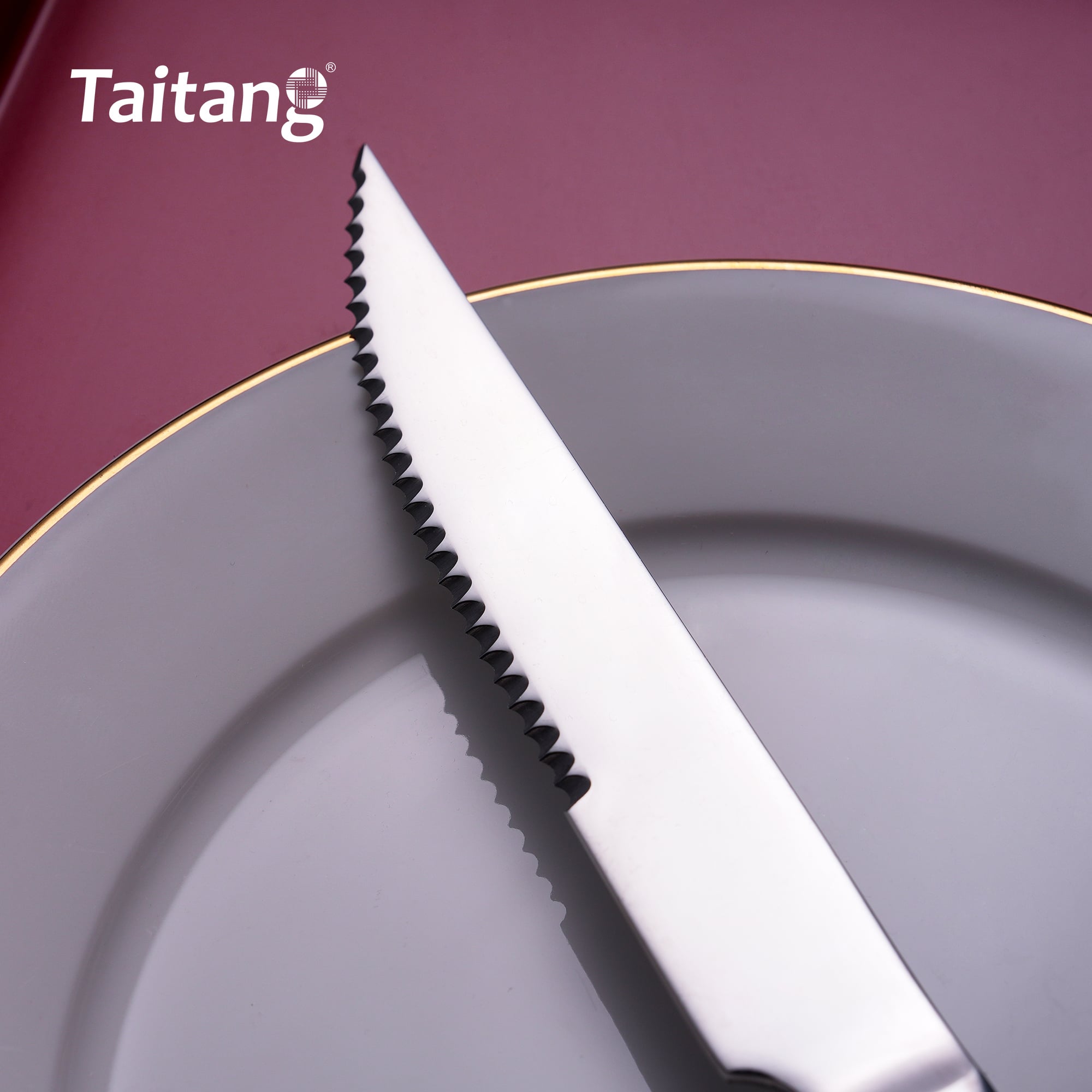 Geometric Restaurant Cutlery Set Premium Tiered-Edge Hotel Flatware Luxury Services Cutlery Steel Collection