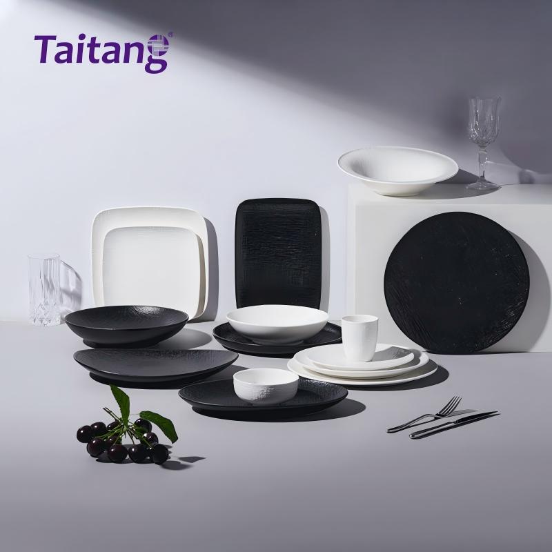 Textured Porcelain Dinnerware Collections Luxury Ceramic Dinnerware Set for 5-Star Hotels & Restaurants