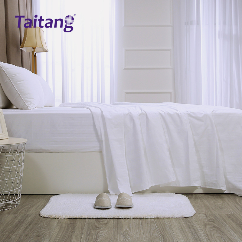 Bộ ga giường khách sạn phẳng có sọc cotton 3 cm, ga giường khách sạn cao cấp theo yêu cầu, bán buôn