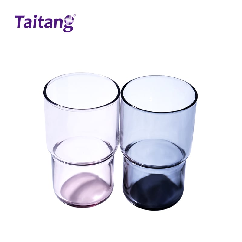 Tempered Glass Bathroom Tumbler Set Hotel Bathroom Drinking Glasses & Brushing Cups for Hospitality