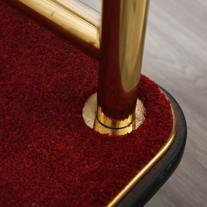 XL Luxury Mirror Gold Platform Luggage Cart Heavy-Duty Four-Wheel Bellman Trolley