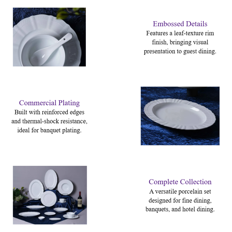Embossed White Porcelain Dinnerware Set High-Fired Commercial Hotel Collection Dishes.png