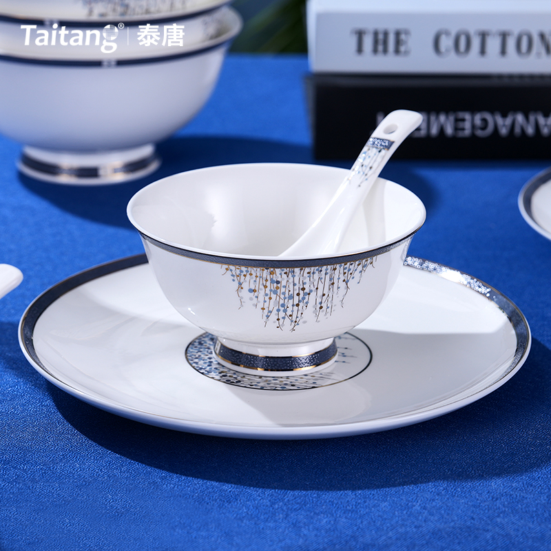 Jasper Beaded Curtain Luxury Bone China Dinnerware Set Fine Bone China Dishes for Five-Star Hotel Banquets & Fine Dining