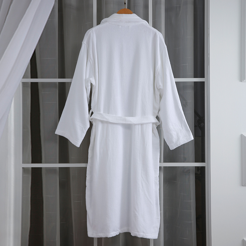Luxury Hotel Bathrobes 1300g Sheared Velour Outer & Terry Inner Shawl Collar Hotel Dressing Gown for 5-Star VIP Suites