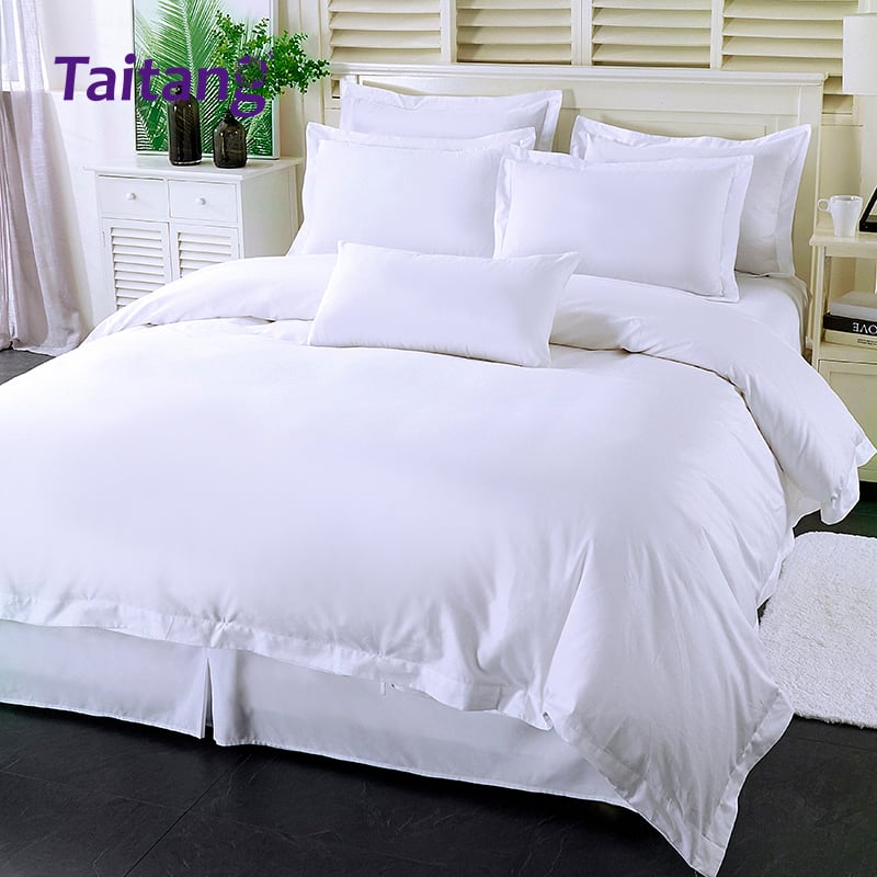 Luxury Hotel Bedding Sets 300 Thread Count Cotton Sateen Wholesale Hotel Bed Sheets & Duvet Cover for 5-Star Guestrooms