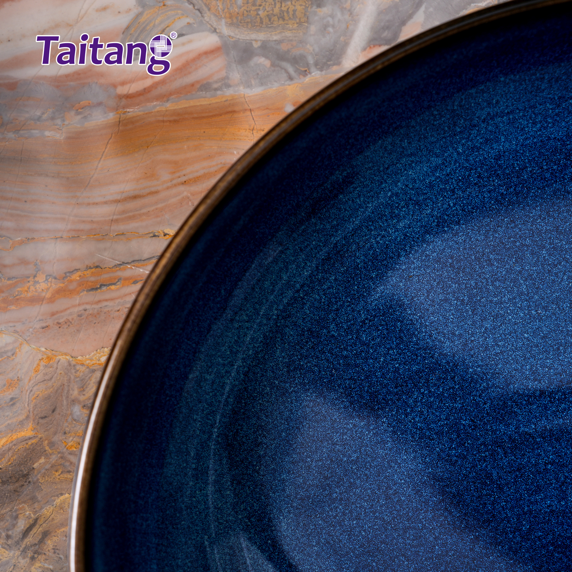 Cat's Eye Blue Glaze Ceramic Dinnerware Set Premium Porcelain Dining Sets for Luxury Hotels & Oceanic Resorts