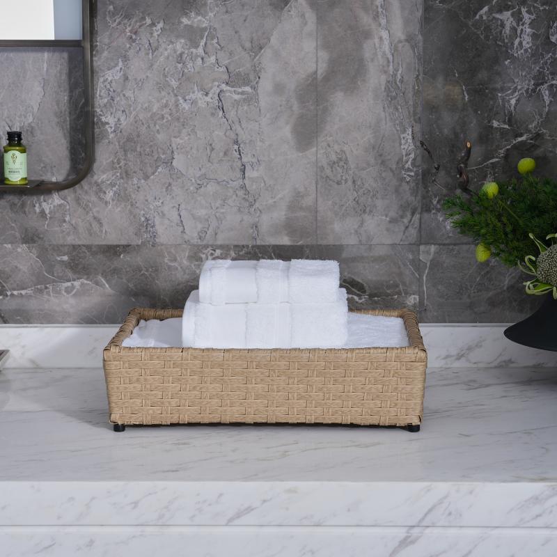 Hotel Luxury Towels 16S Spiral Cotton Bath Towel Sets with Platinum Satin Twill Border