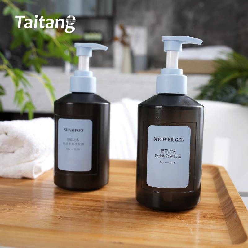 Luxury Polar Water Hydrating Hotel Amenities Bulk Set 350ml Refillable Dispenser Bottles Custom Guest Toiletries Wholesale