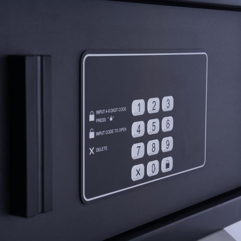 Fullkomlega sjálfvirk rafræn öryggisbox fyrir hótelherbergi, öruggt geymsluskáp fyrir tölvur fyrir hótelþjónustu