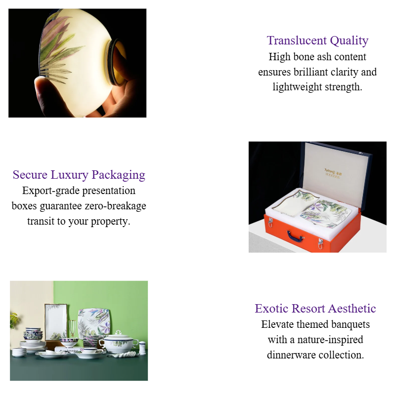 Tropical Rainforest Fine Bone China Dinnerware Set Luxury Botanical Bone Porcelain China Tableware for Eco-Resorts, Hotels & Fine Dining.png