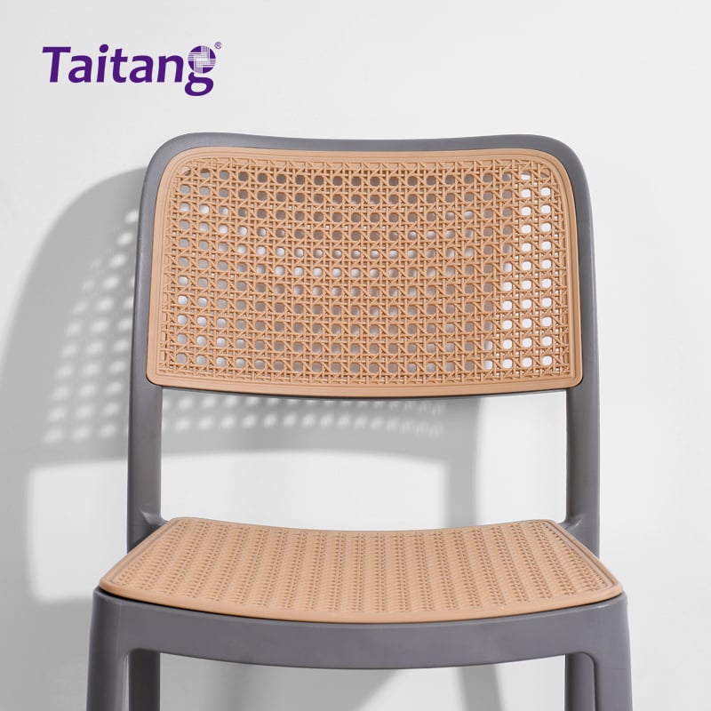 Commercial Outdoor Dining Chair Modern Faux Rattan Plastic Chair for Hotel Patios & Restaurants
