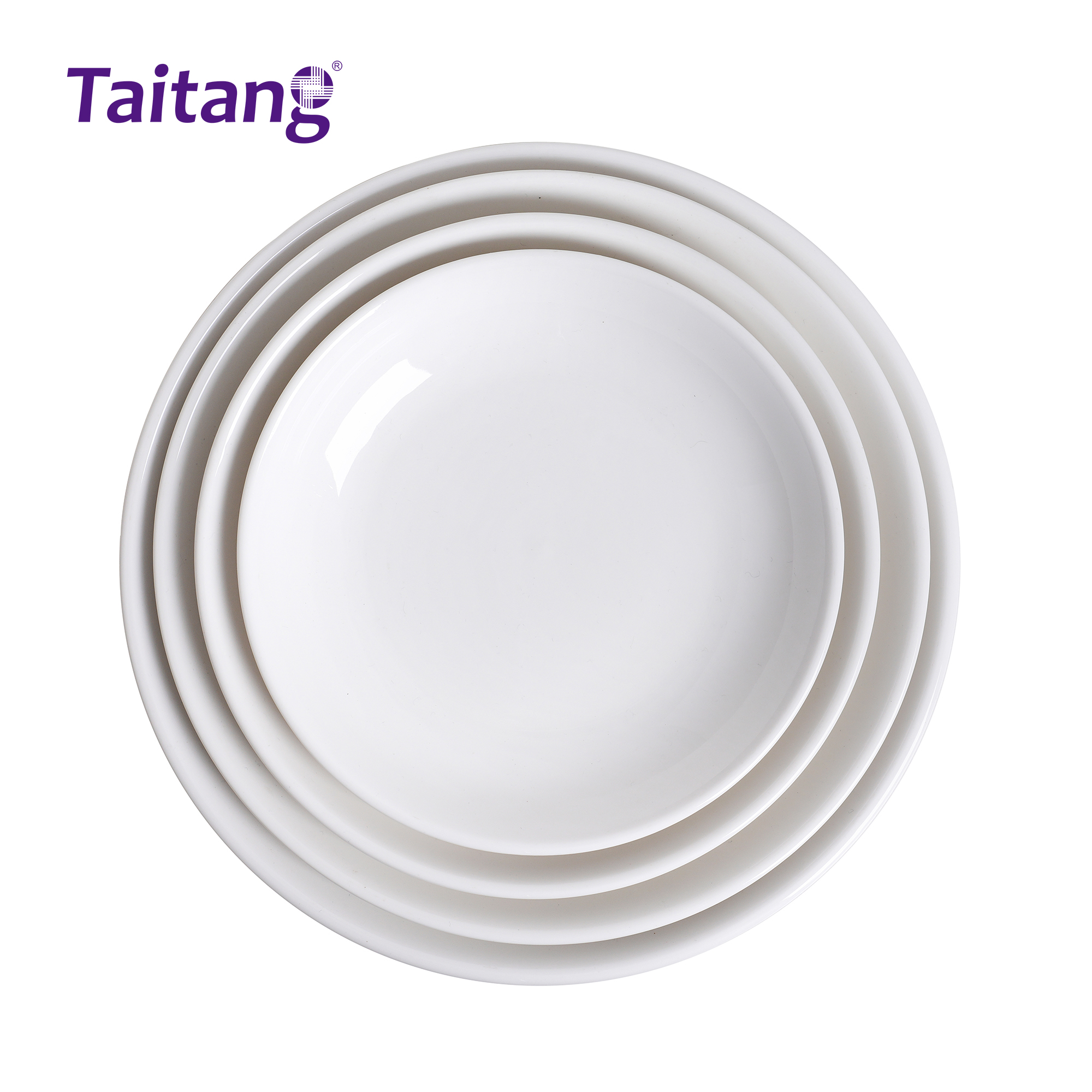 Porcelain Shallow Plate Durable Hotel Dinnerware Collection for Elite Banquet & Buffet Service