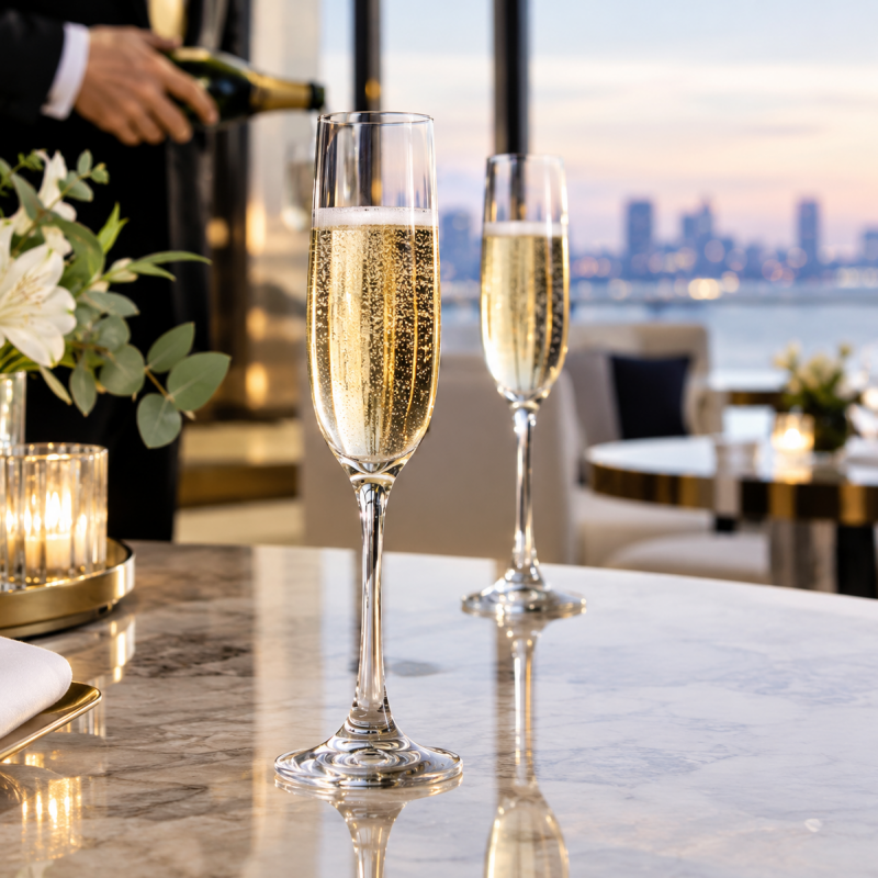 champagneglazen van 180 ml, elegante horecaglazen voor hotel- en cateringvoorzieningen