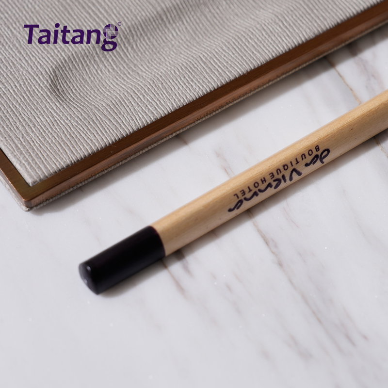 Custom Triangular Wooden Hotel Pencil Eco-Friendly Guestroom Stationery Branded Anti-Roll Design