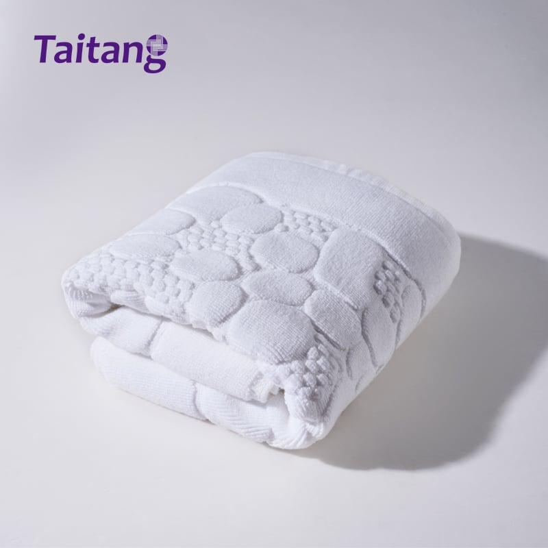32S Cobblestone Jacquard mehmonxona bath mat sovunlik 400 g kommersial paxta bath ruglar, lyuks mehmonxonalar va spa markazlari uchun