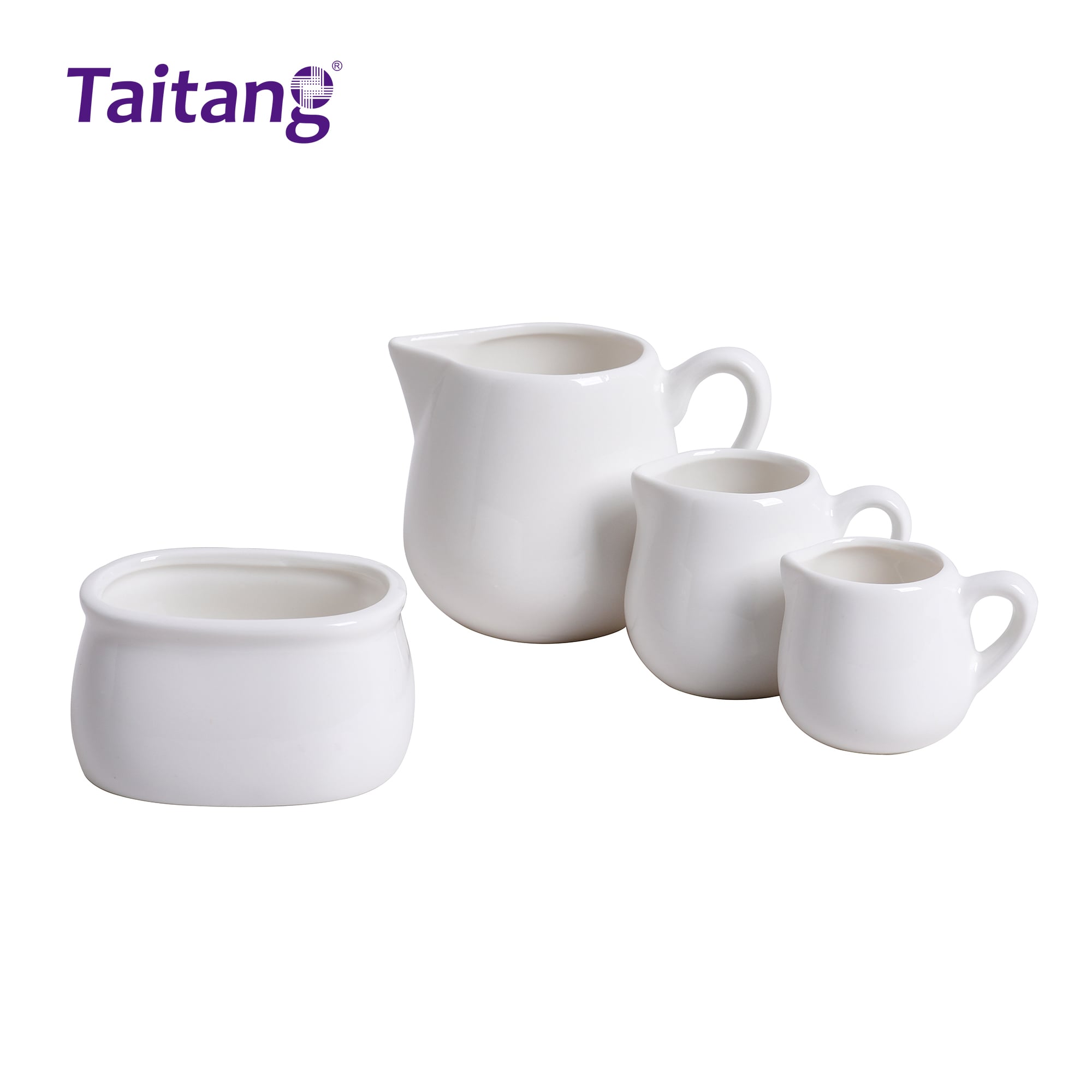 Ceramic Milk Cream Jug and Sugar Bowl Set Bulk Porcelain Coffee Service Accessories