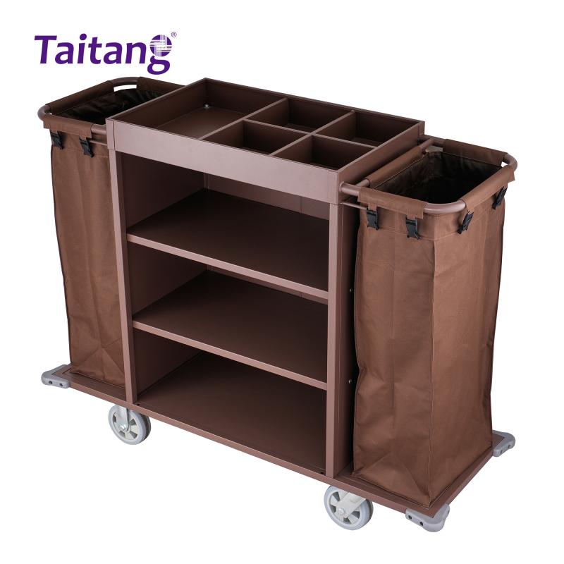 Professional Heavy-Duty Housekeeping Trolley Multi-Functional Room Service Cart for Luxury Hotels