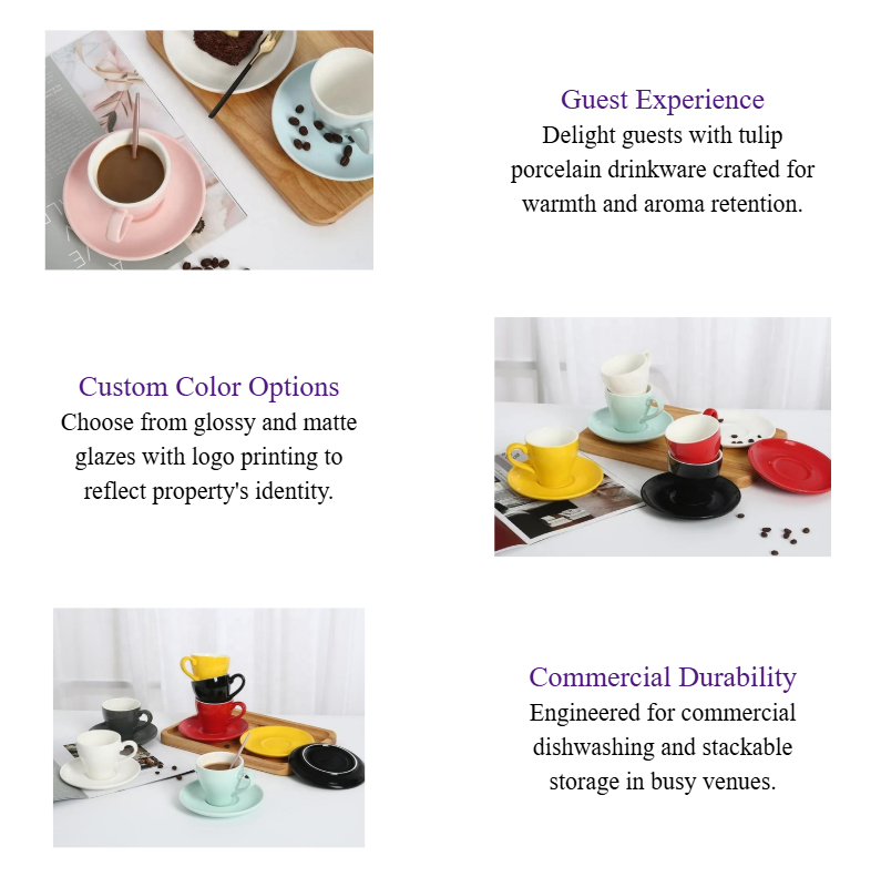 Commercial Porcelain Tulip Coffee Cup & Saucer Set Wholesale Ceramic Cappuccino & Espresso Mugs.png