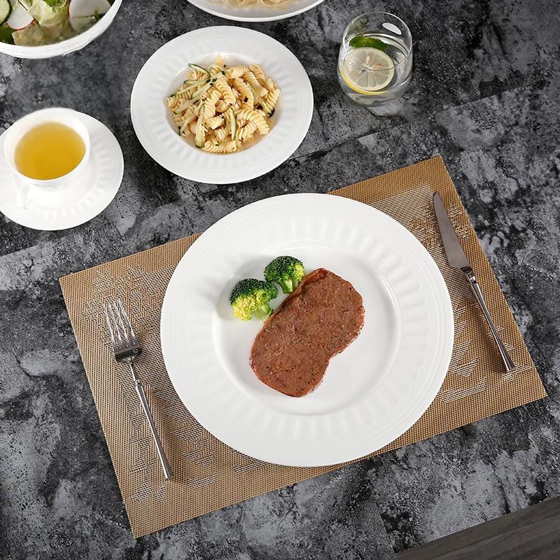 Luxury White Bone China Dinnerware Set Premium Fine Bone China Dishes for 5-Star Hotels & Banquets