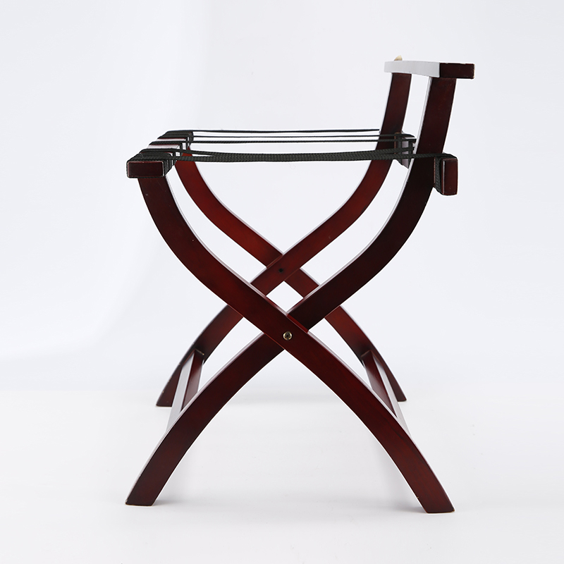 Luxury Wooden Folding Luggage Rack with Backrest