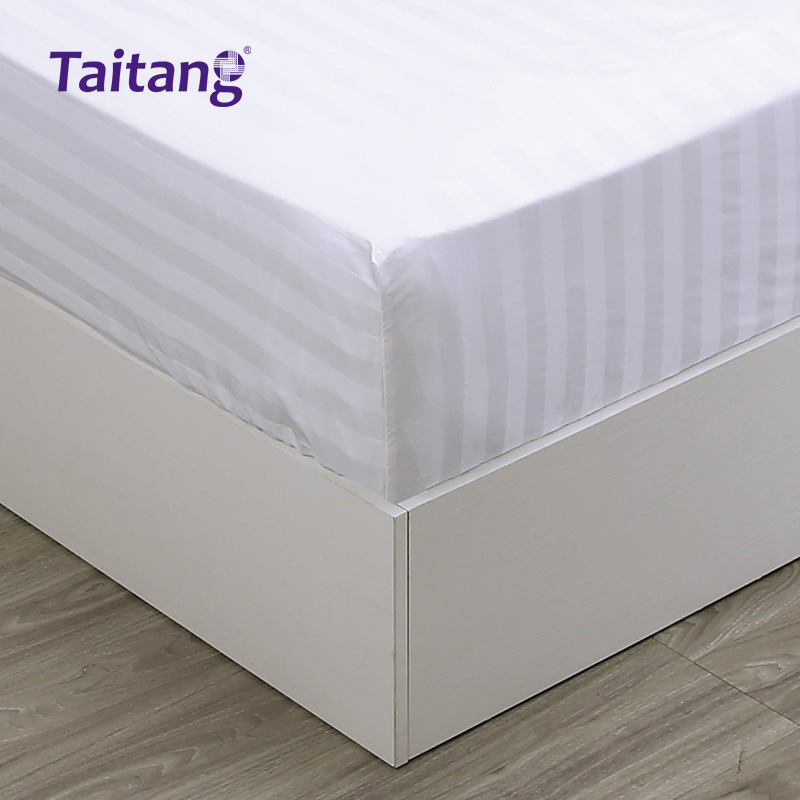 Ga giường chun cotton 3 cm họa tiết satin có sọc, ga giường cao cấp theo yêu cầu dành cho khách sạn, bán buôn
