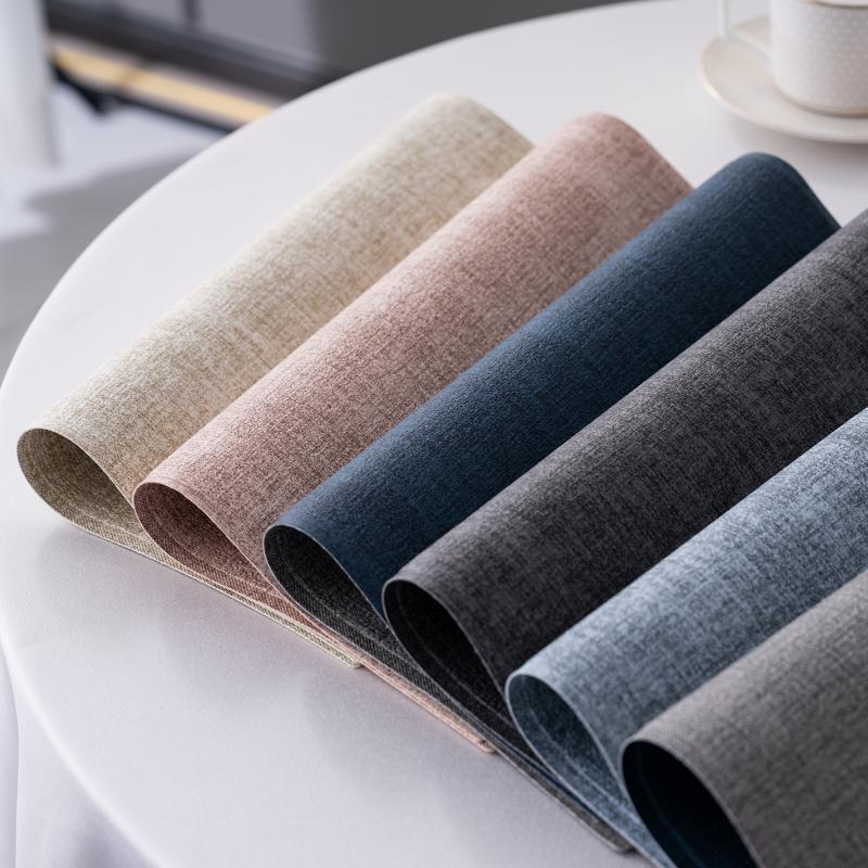 Sektorvormige Hotel Placemat met Gebuigde Blou-Grys Tafelmat vir Ronde Tafels, Hospitaal- en Kateringsbenodigdhede, Groothandel