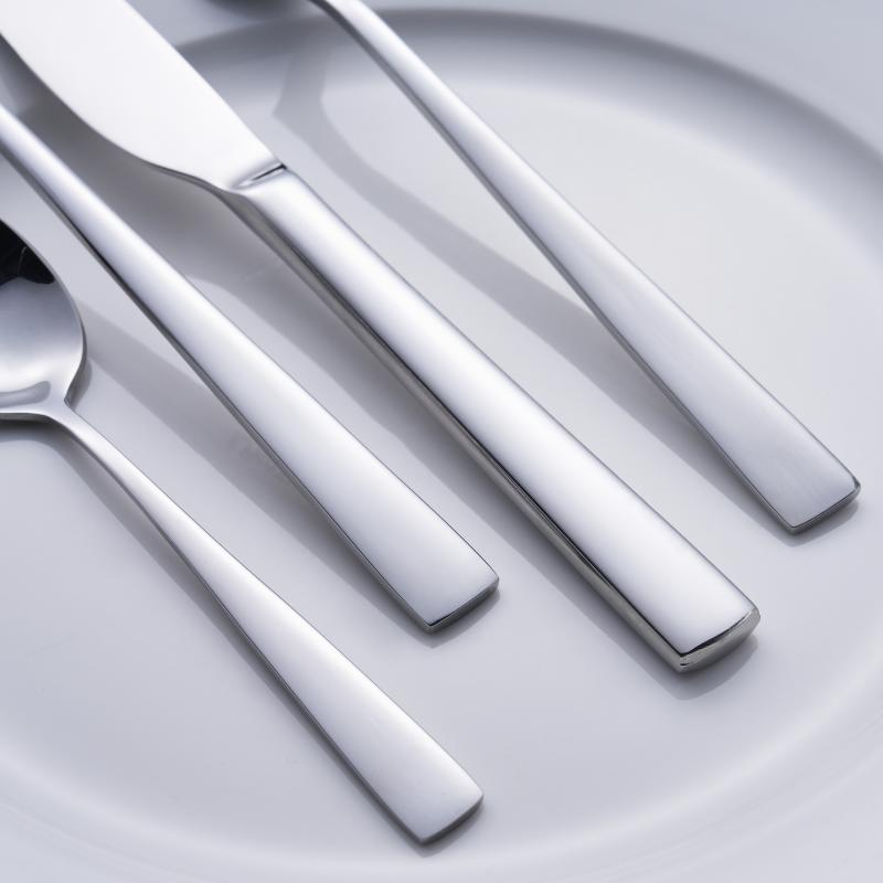 Square-Edge Restaurant Cutlery Set 201 Steel Table Accessories & Serving Cutlery Set for Hotels, Luxury Lounges