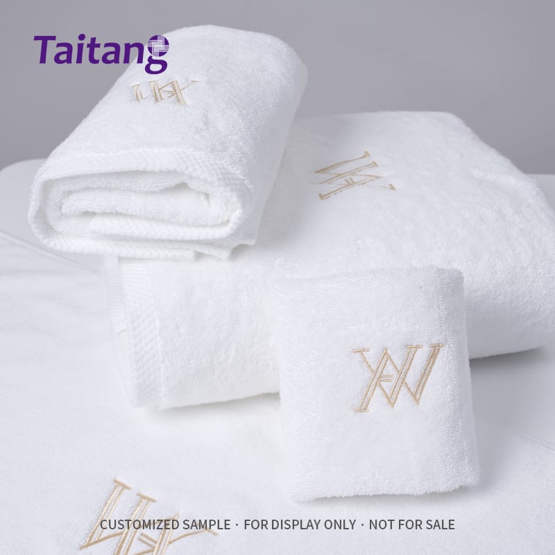 Luxury Hotel Towels Collection 16S Cotton Bath Towel Set Wholesale with Custom Logo Embroidery