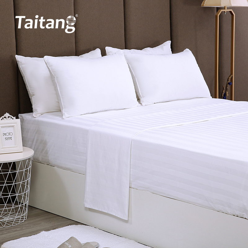 Bộ ga giường khách sạn phẳng có sọc cotton 3 cm, ga giường khách sạn cao cấp theo yêu cầu, bán buôn
